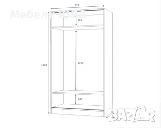 Гардероб 94 – с плъзгащи врати, снимка 4 - Гардероби - 48692606