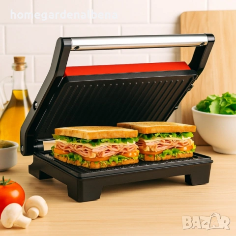 Тостер грил и сандвич преса 2в1 Royalty Line RL-PM1000 1000W + Подарък органайзер за подправки, снимка 9 - Тостери - 54142569