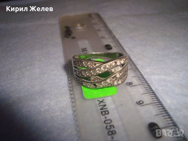 СТАР АЖУРЕН СРЕБЪРЕН СКЪПОЦЕНЕН АРТ ПРЪСТЕН СРЕБРО 925 с ФАСЕТИРАНИ ЦИРКОНИ 32514, снимка 7 - Пръстени - 38323572