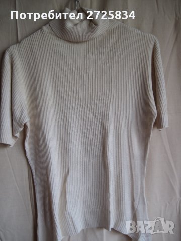 Поло беж от коприна, размер М, снимка 2 - Корсети, бюстиета, топове - 29290692