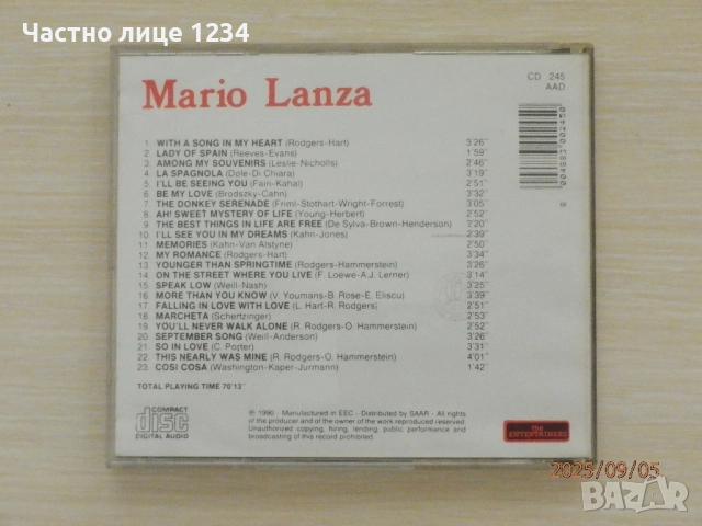 Frank Sinatra – The Rat Pack / Mario Lanza - Davidoff Classic - Your Jazz, снимка 5 - CD дискове - 37903063