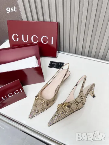 Редки Gucci Official Women shoes Crystals дамски обувки ток , снимка 7 - Дамски обувки на ток - 50257521