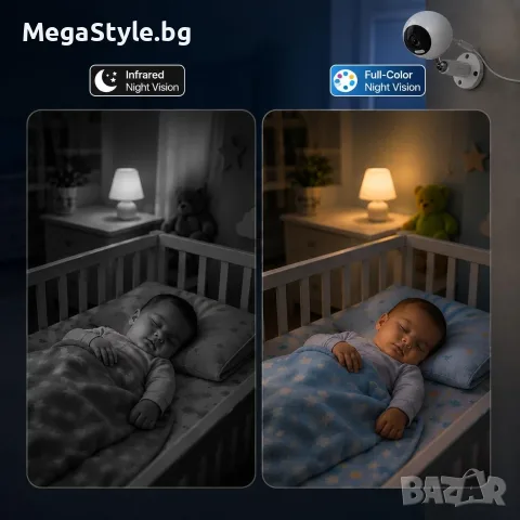 Интелигентна Wi-Fi Камера – 3MP, Двулентова (2.4G/5G Wi-Fi), Цветно Нощно Виждане и Двупосочно Аудио, снимка 7 - IP камери - 55736330