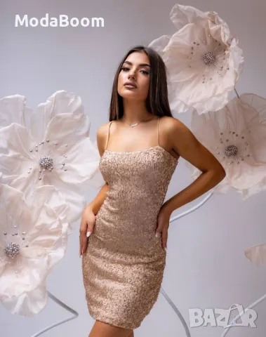 Стилна блестяща дамска рокля 