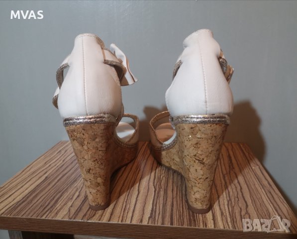 Нови дамски сандали на платформа 39 размер екрю, снимка 3 - Сандали - 37276351