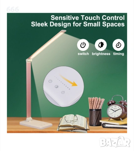 Настолна лампа с естествена светлина за четене, регулируема, енергоспестяваща, снимка 8 - Други - 54027413