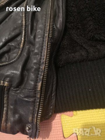 ''Jack & Jones''оригинално кожено яке-бомбър Л размер, снимка 7 - Якета - 30341129