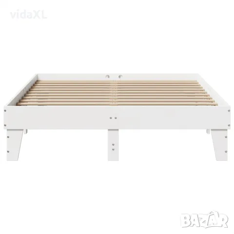 vidaXL Рамка за легло без матрак, бял, 160x200 см, бор масив, снимка 4 - Спални и легла - 56148280