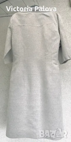 Бутикова рокля от груб лен с подплата, снимка 10 - Рокли - 48025456