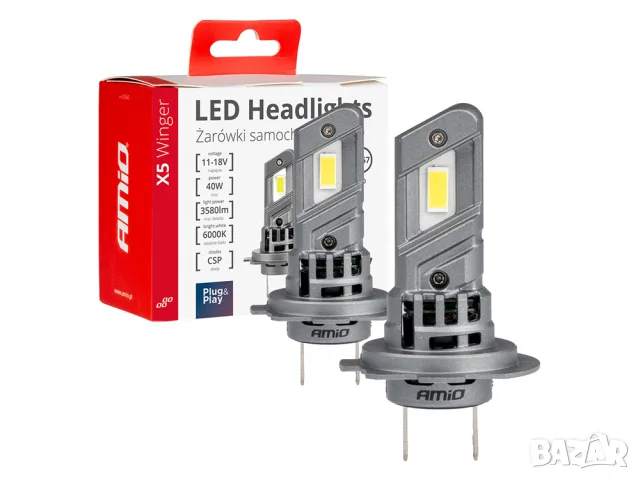 LED крушки AMiO X5 Winger H7 6000K 40W 11-18V CANBUS