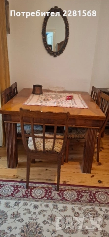 Старинни автентични мебели от началото на миналия век от масив с резба, снимка 3 - Антикварни и старинни предмети - 53941793