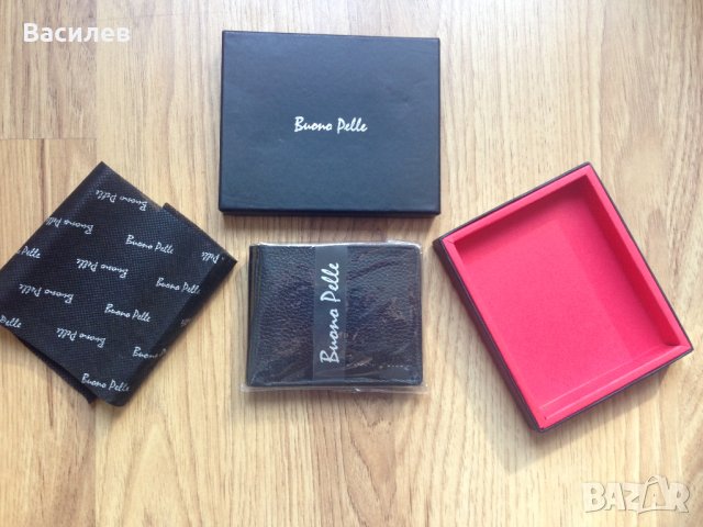 Buono Pelle нов мъжки портфейл портмоне естествена кожа RFID protection внос Англия, снимка 8 - Портфейли, портмонета - 43771944