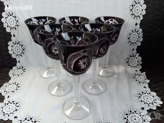 Сервиз за вино - червен кристал, снимка 2 - Сервизи - 52642669