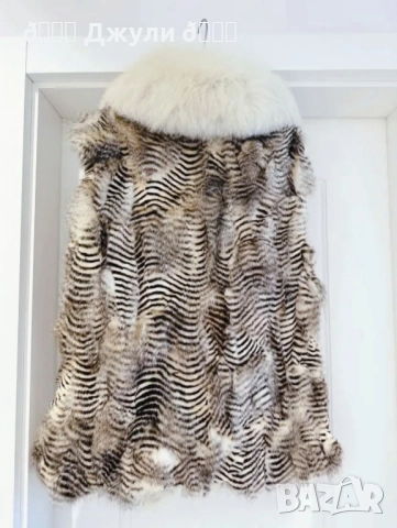 Елек с естествен косъм от рис и полярна лисица, снимка 11 - Елеци - 51654904