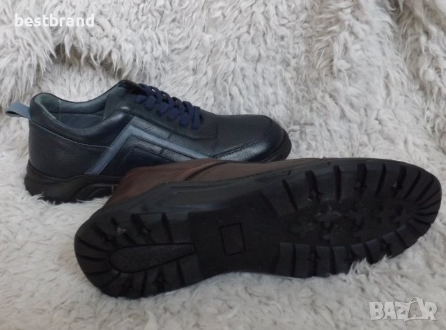 Обувки, естествена кожа, кафяви и сини, код 5/78, снимка 6 - Ежедневни обувки - 42893814