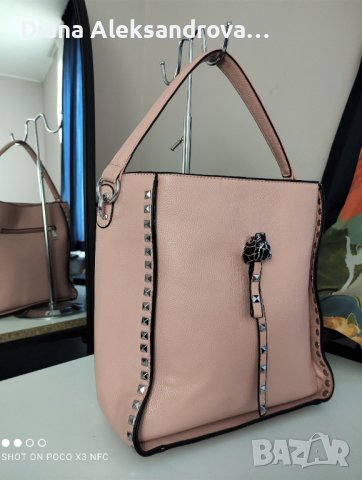 Лятна дамска чанта, голям размер, в пепелно розов цвят. 26лв., снимка 7 - Чанти - 37348415