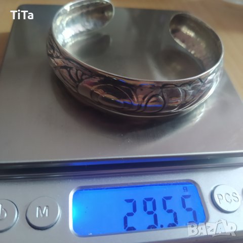 Масивна сребърна гривна , снимка 8 - Гривни - 44422159