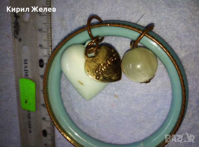 ЕФЕКТНА ДВОЙНА ВИНТИДЖ - АРТ ГРИВНА със СЪРЧИЦА и ПЕРЛИЧКА - БРОНЗ и СИНТЕТИКА 38859, снимка 6 - Гривни - 42116737