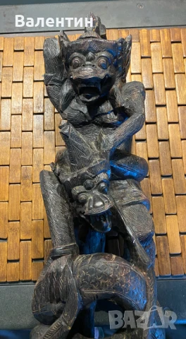 #0014# Антична скулптура от абаносово дърво, Китай., снимка 4 - Статуетки - 50685395