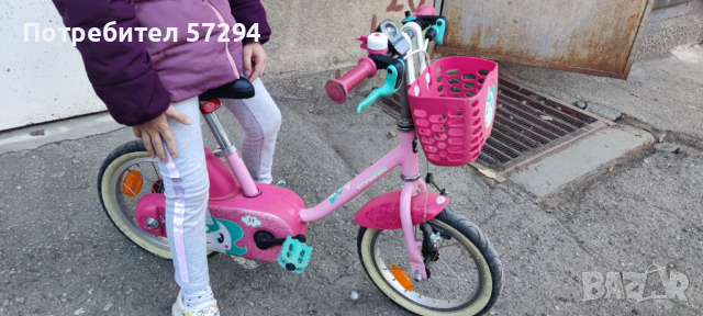 Детски велосипед 500 unicorn, 14инча, за деца от 3 до 5 години, Decathlon,розов, снимка 9 - Велосипеди - 44925372