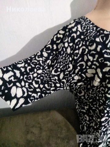 Рокля в черно и кремаво,M/L, снимка 4 - Рокли - 29626043