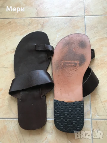 Мъжки кожени чехли, ръчна изработка, снимка 2 - Мъжки чехли - 51114004