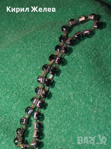 НЕЖНА СРЕБРИСТА ВИНТИДЖ АРТ СТИЛ ГРИВНА с ФАСЕТИРАН ОЛИВИН 47502, снимка 12 - Гривни - 47045987