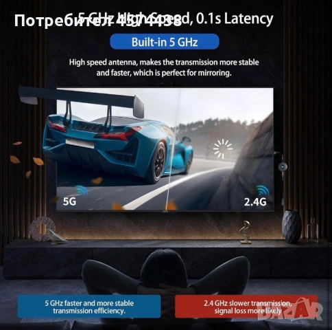 Адаптер Dongle HDMI Wireless Miracast 4K IOS ANDROID AirPlay, снимка 2 - Друга електроника - 53300546