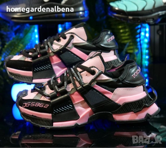 Dolce & Gabbana Space Sneakers – Дамски сникърси черно/розово | Размери 37–39, снимка 3 - Маратонки - 54314513