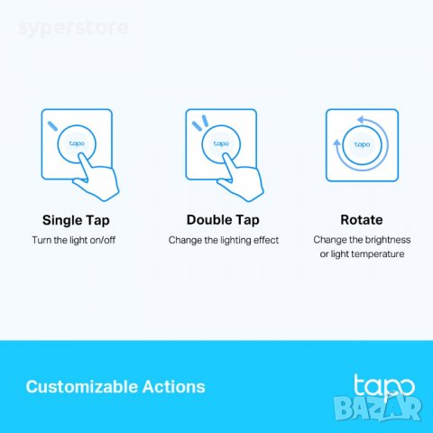 Интелигентен дистанционен димерен превключвател TP-Link Tapo S200D За контрол на смарт устройства, снимка 4 - Други стоки за дома - 39718213