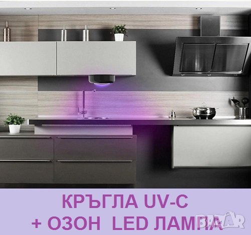 Кръгла LED лампа против вируси с UV-C + ОЗОН светлина - със 70% Намаление, снимка 10 - Други - 29922445