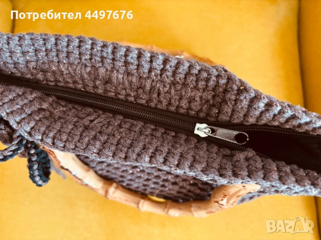 ръчно изплетена дамска чанта на една кука с хастар, снимка 4 - Чанти - 54205067