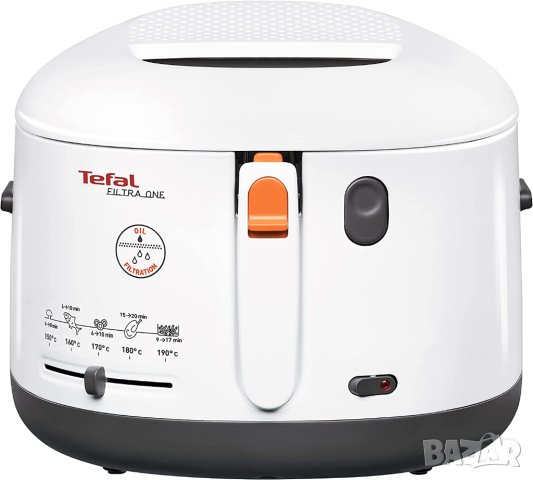 Фритюрник Tefal FF162131 Filtra One, coolwall, Регулируем термостат, 1,2 кг, Бял