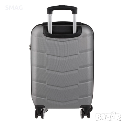 Куфар с колелца 58л, сив метален_1245725, снимка 6 - Куфари - 52188610