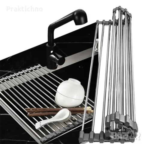 Сгъваем сушилник за горещи съдове и отцеждане, снимка 1