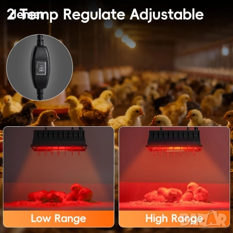 Инфрачервена термолампа с регулируема височина, 175W, снимка 7 - За птици - 52075660