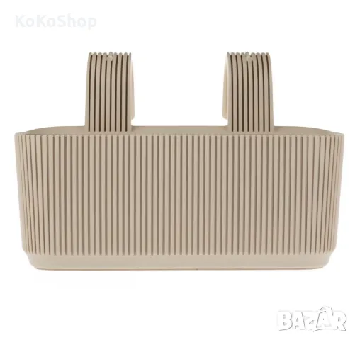 Сандъче за цветя – пластмасово,бежово , за балкон или двор, снимка 3 - Саксии и кашпи - 50323248