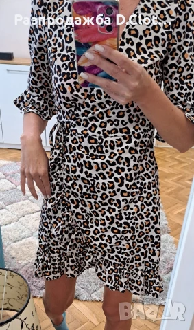 леопардова/тигрова рокля XS, снимка 2 - Рокли - 43380599