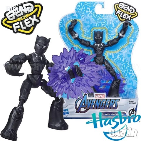Разтягаща фигурка IRON MAN - Железният Човек Bend & Flex/ Black Panter MARVEL AVENGERS /Hasbro-15 cm