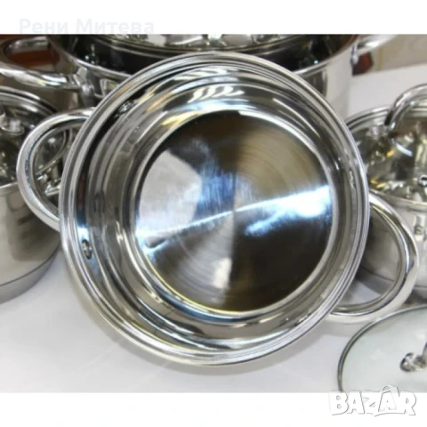 Комплект от 12 части тенджери с тройно дъно, високо немско качество, снимка 3 - Съдове за готвене - 48501781