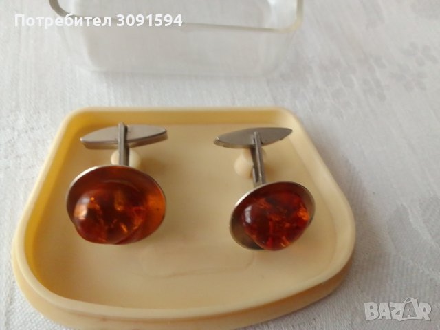   Соц Копчета ,Ръкавели, Бутонели от кехлибар , снимка 6 - Антикварни и старинни предмети - 44384665