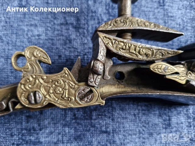 Кремъчен механизъм за пушка. 18 см. Османска Империя. 1770–1800 гг., снимка 4 - Антикварни и старинни предмети - 52091501