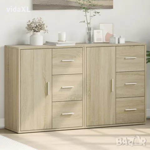 vidaXL Сайдборди, 2 бр, дъб сонома, 60x31x70 см, инженерно дърво, снимка 2 - Бюфети - 56146801