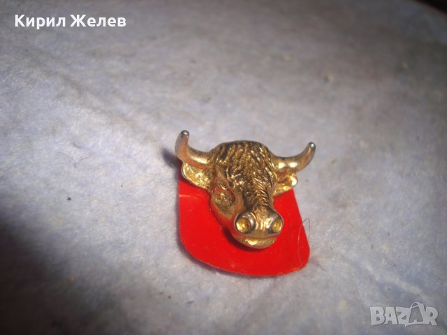 СТАРА ПОЗЛАТЕНА ГЛАВА на БИК ФИГУРАЛНА АРТ АПЛИКАЦИЯ Тип ЗНАЧКА РЯДКА за КОЛЕКЦИЯ 27931, снимка 6 - Колекции - 37095301