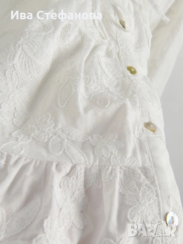 Нова разкошна елегнтна бяла къса рокля 100% памук памучна , снимка 6 - Рокли - 49905497