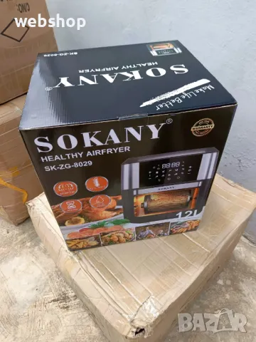 Фритюрник с горещ въздух SOKANY SK-ZG-8029 с 8 програми , 12 литра, черен, снимка 1