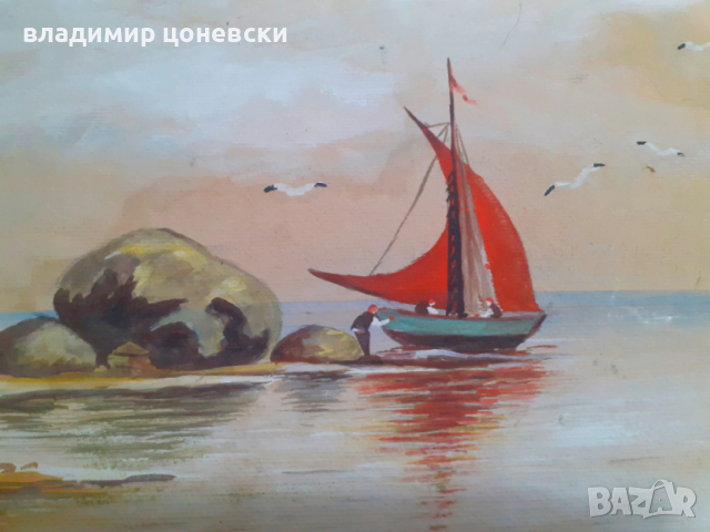 Стара картина,темпера,живопис, снимка 5 - Картини - 54137171