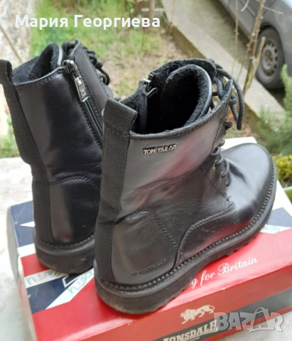 Боти Tom Tailor No39, Ботуши No37 Стелка 23.5, Ботуши сиви №40, снимка 4 - Дамски боти - 53930947