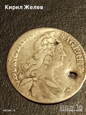 Сребърна монета 7 кройцера 174?г. Франц първи Австрия за КОЛЕКЦИЯ 52902, снимка 4 - Нумизматика и бонистика - 53097680