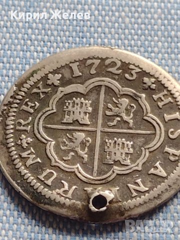 Сребърна монета 2 реала 1723г. Филип пети Севиля Испания 14943, снимка 4 - Нумизматика и бонистика - 42900582